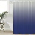 thumbnail image 5 of Blue Gray Shower Curtain, 48" x 72", Gradient Waterproof Bathroom Curtain Washable Shower Curtain Set with 12 Hooks, 5 of 6