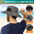 thumbnail image 2 of SUN CUBE Wide Brim Sun Hat for Men & Women, UPF 50+ UV Protection, Breathable Mesh Boonie Hat with Adjustable Chin Strap, Packable Fishing Hiking Safari Hat, Grey, 2 of 7
