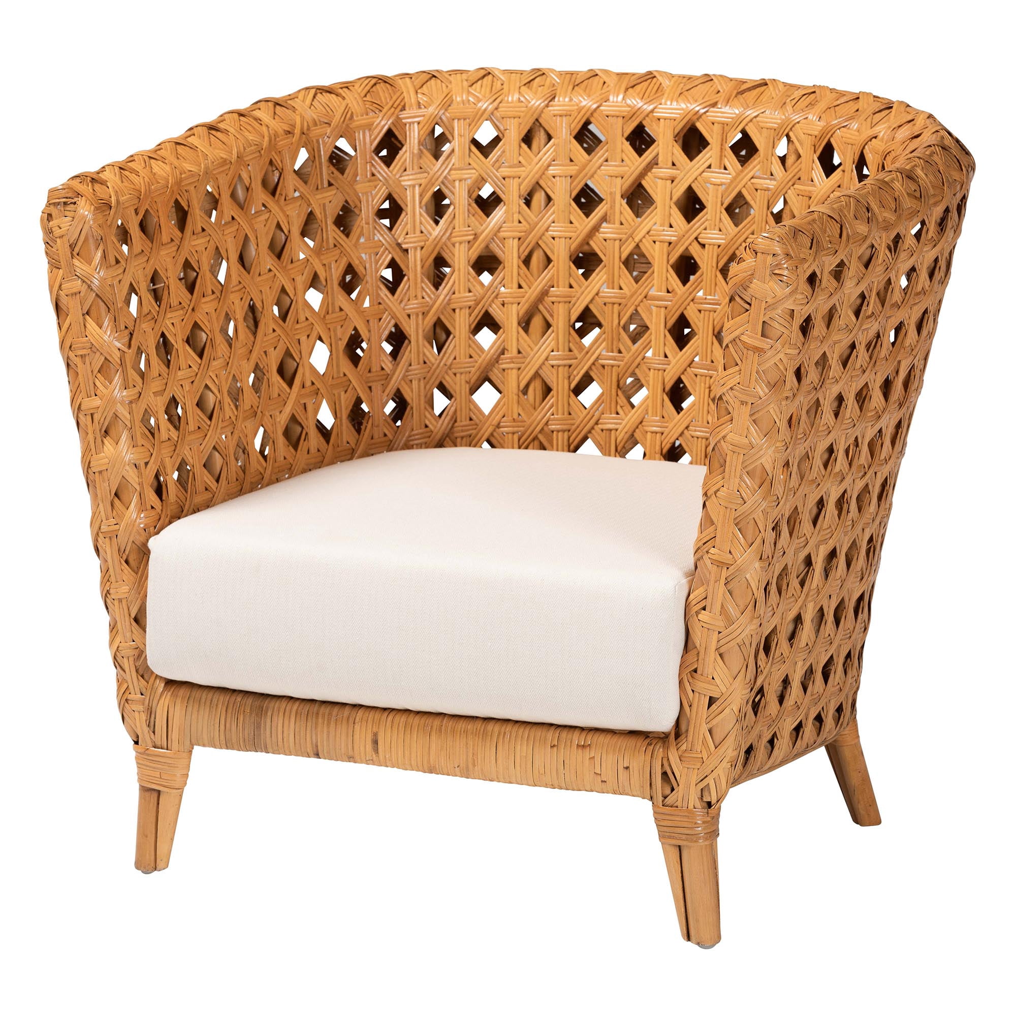 bali & pari Daiwa Boho Accent Chair, Light Honey