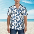 thumbnail image 2 of Pofeuu Beautiful Butterflies Print Hawaiian Shirt for Men Sleeves Casual Button Down Summer Beach Dress Shirts T-Shirts,Small, 2 of 7