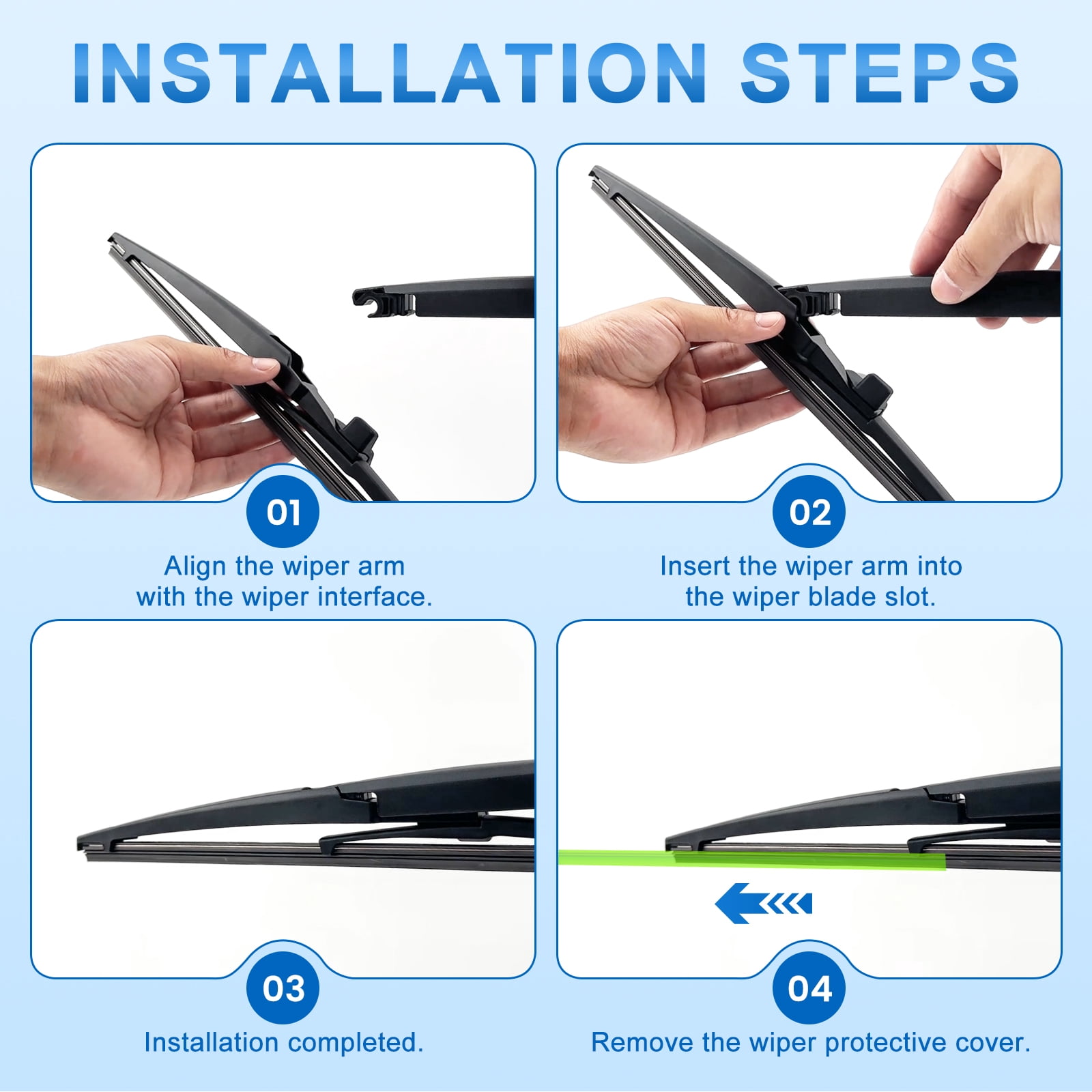 WBULTRA 24" 20" 12" All-Season Beam Windshield Wiper Blades - Silicone, Quiet & Streak-Free - Pack of 3