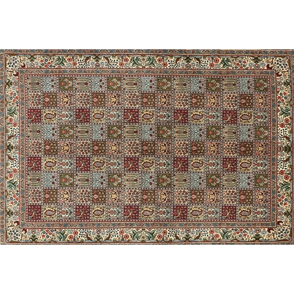 Ahgly Company Indoor Rectangle Traditional Light French Beige Brown Persian Area Rugs, 2' x 3'