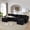 Black, variant on Kosynda 142"W U-Shaped Modular Sectional Sofa, Corduroy Comfy Cloud Couch with 2 Movable Ottomans for Living Room, Apartment, Home, Black