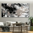 thumbnail image 4 of Abstract Oil Painting Abstract Wall Art Large Black Textured Painting Modern Gray Wall Art Abstract Black and Gray Living Room Wall Decor,Unstretched,Frameless,(51*102cm)20*40Inches, 4 of 5