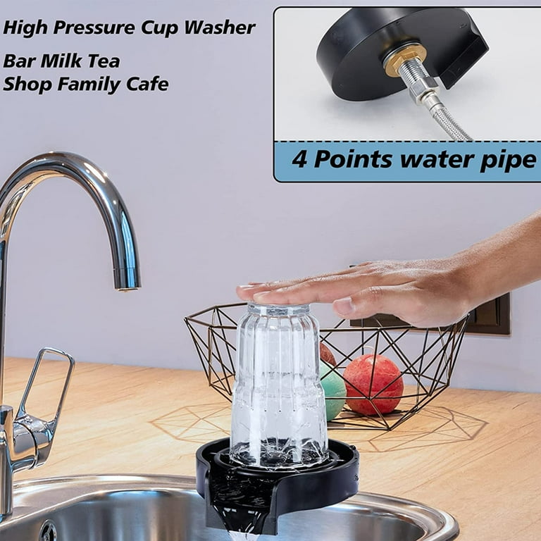 Glass Rinser for Kitchen Sink, Automatic Cup Washer, Bottle Washer, Kitchen  Sink Cup Cleaner Accessories,blackG90928