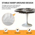 thumbnail image 6 of Abstract Black White Geometric Elastic Fitted Round Table Cover Modern Waterproof Outdoor Tablecloth for Holiday Party, Picnic, Patio & Dining Fits Tables Up to 45"-54", 6 of 8