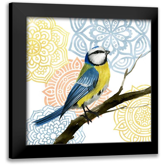 Popp, Grace 12x12 Black Modern Framed Museum Art Print Titled - Mandala Bird I