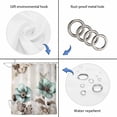 thumbnail image 5 of Teal Brown Spring Floral Waterproof Fabric Shower Curtain,Vintage Flowers Elegant Botanical Waterproof Fabric Shower Curtain for Bathroom Curtains Bathtubs Shower Curtains with 12 Hooks Stall 54x78in, 5 of 8