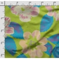 thumbnail image 2 of Soimoi Floral Print,Cotton Cambric, Quilting Fabric Sold by The Yard 42 Inch Wide, Medium Weight Cotton Fabric, SewingSupplies,Pear Green, 2 of 5