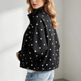 thumbnail image 5 of Aloohaidyvio Women's Polka Dot Jackets Fall Trendy Lightweight Stand Collar Coat Zip Up Outerwear with Pockets, 5 of 7