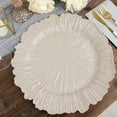 Efavormart 6 Pack 13" Round Taupe Plastic Reef Charger Plates Ruffled ...
