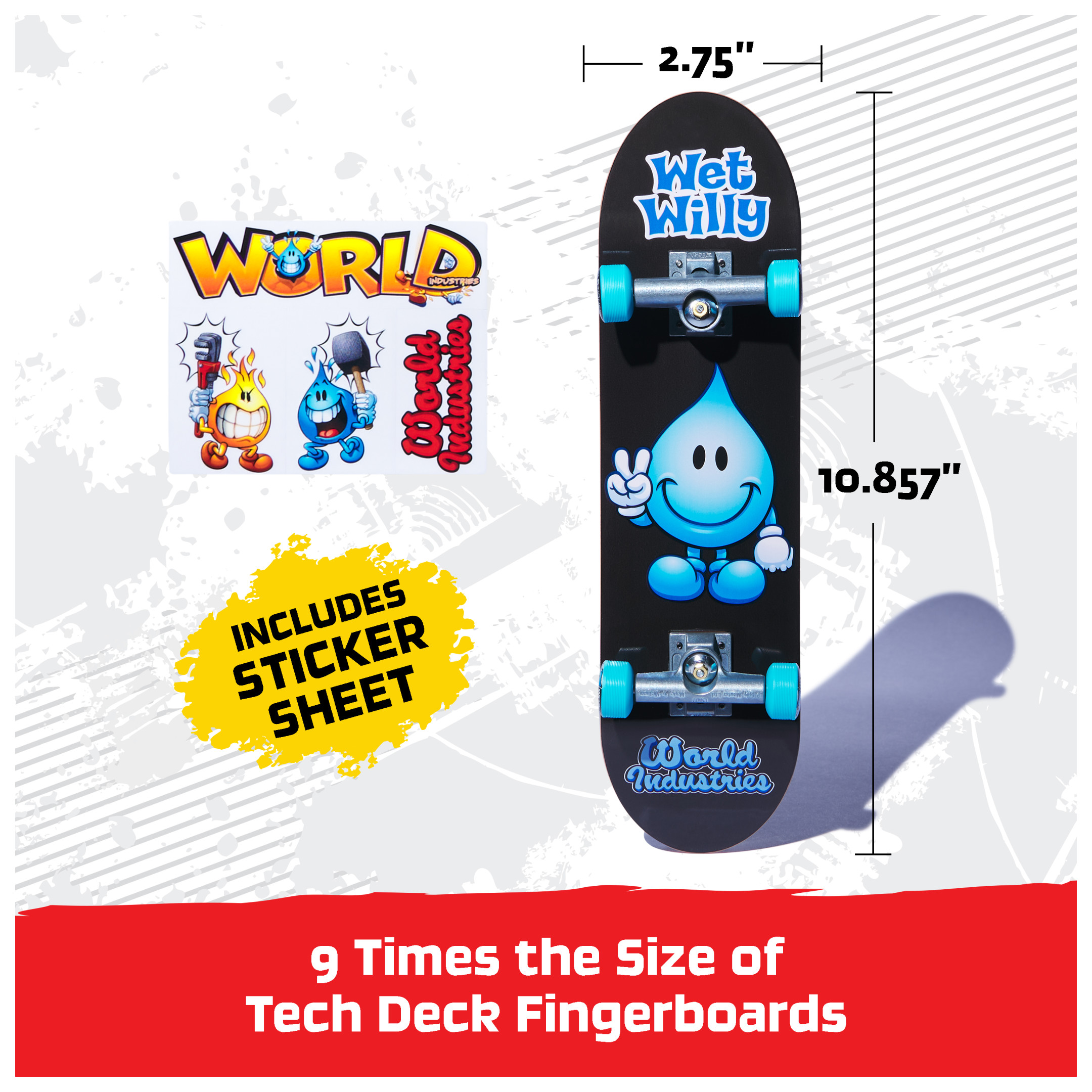 Tech Deck, World Industries Handboard Mini Skateboards, Kids Toys for Ages 6 and up