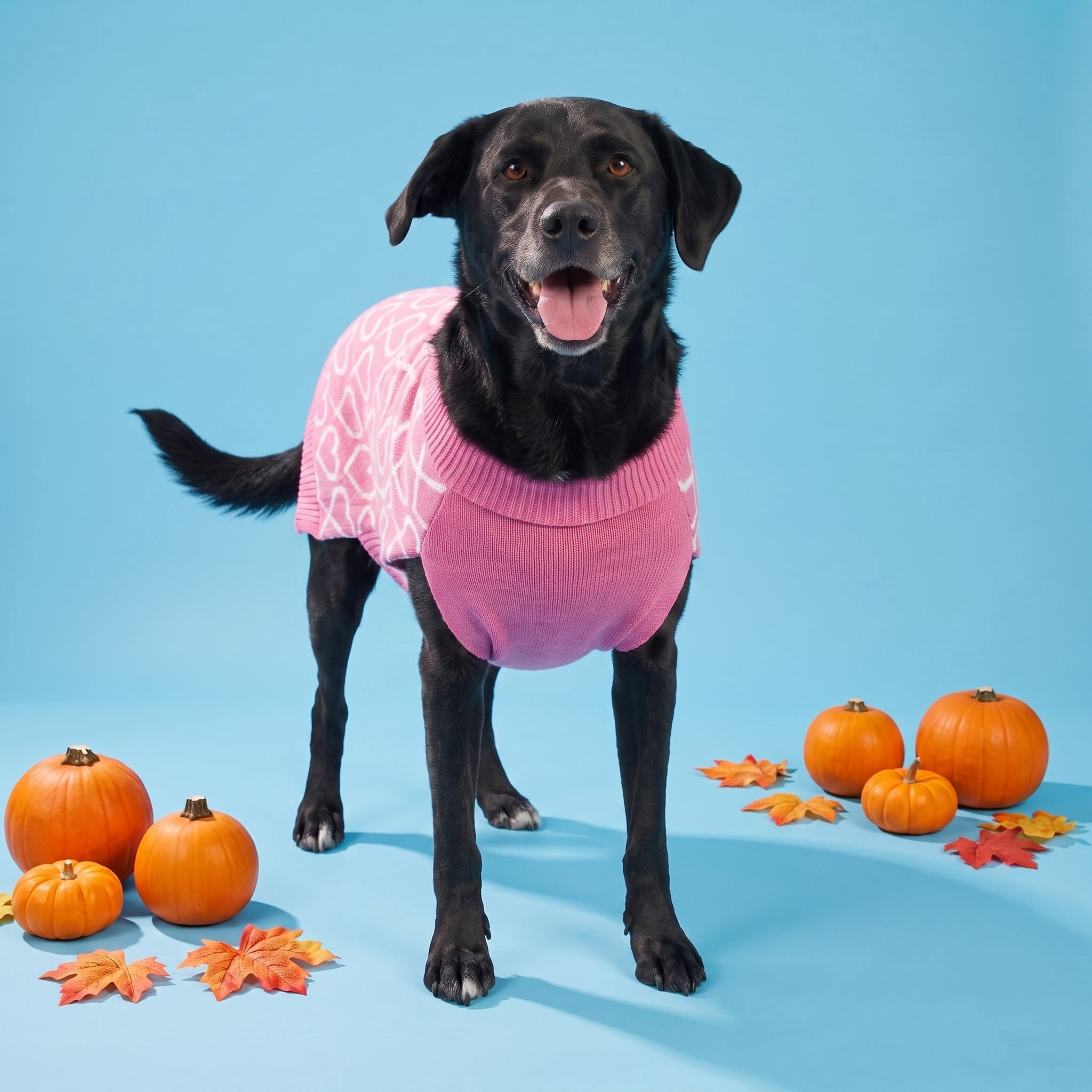 Vibrant Life Sweater for Dogs, Hearts with Pearl Buttons, Pink, L