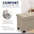 thumbnail image 5 of Ornavo Home Storage Ottoman Small Rectangle Ottoman with Legs, Foot Rest Stool Seat, Load up to 600 LB, for Living Room, Bedroom, Home Office, Dorm - 12 x 16 x 12, Tan, 5 of 7