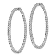 thumbnail image 2 of Primal Silver Sterling Silver Rhodium-plated Cubic Zirconia In and Out Hinged Hoop Earrings, 2 of 4