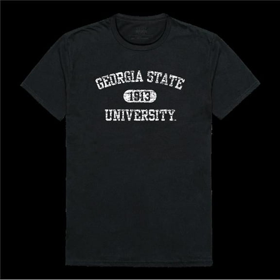 Georgia State University Panthers Distressed Arch College T-Shirt, Black - 2XL