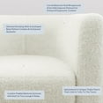 thumbnail image 5 of BELLEZE Living Room Chair, Teddy Polyester Accent Chair Barrel Round Club Tub Sofa Chair for Bedroom, Corner Chair with Flared Legs and Plush Cushion - Highland (White), 5 of 6