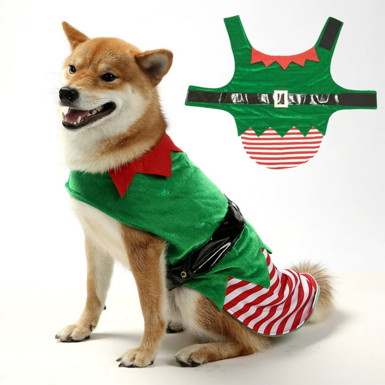 Travelwant Dog Cat Christmas Elf Costume Funny Pet Cosplay Dress