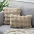 thumbnail image 2 of REGALWOVEN 1 Pc Faux Fur Cozy Decorative Throw Pillow Case Luxury Soft Modern Plush Pillowcase Brown 12" x 20", 2 of 7