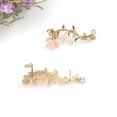 thumbnail image 6 of KDSJSXW Womens Earrings Women's Style Style Earrings Vintage Women Rose Flower Branch Rhinestone Climber Crawler Earrings Ear Jewelry Earring Studs for Women Pearl Earring Set (Gold,One Size), 6 of 6