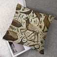 thumbnail image 7 of Prehistoric Fluffy Throw Pillow Cushion Cover, Dated Irregular Caveman Paint Forms with Bird and Cow Shape Early Modern Humans, Decorative Square Accent Pillow Case,  Tan Brown, 7 of 7