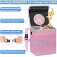 thumbnail image 4 of Car Trash Can for SUVs, Trucks, Vans - Pink, 2 Gallons Capacity, Leak-Proof Liner, Utility Clasps, Cute Design, 4 of 14