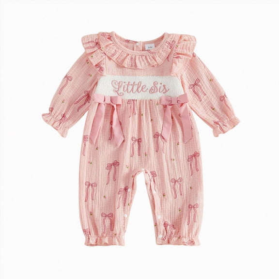 zuwimk Baby Girl First Christmas Outfit My 1st Christmas Newborn Romper Long Sleeve Jumpsuit Infant Santa Outfit (Newborn,Pink)