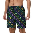 thumbnail image 2 of Daiia Mardi Gras Strings of Beads Mens Swim Trunks Swim Shorts Quick Dry Swim Shorts with Mesh Lining Pockets-Small, 2 of 9