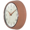 thumbnail image 3 of Infinity Instruments Retro Round Metal Wall Clock, Terracotta, 9.5", 3 of 7