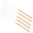thumbnail image 4 of 5PCS Hair Extension Loop Needle Kit Anti Slip Beech Handle Pulling Hook Needle for Tufting, 4 of 9