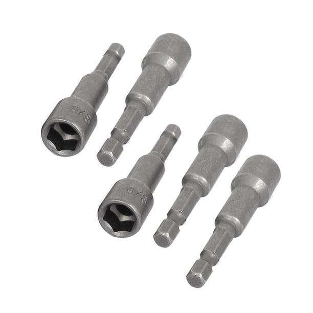 Adaptador magnético de 1/4 de pulgada de vástago, 3/8 de pulgada, juego de 5 piezas de broca para tuercas
