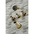thumbnail image 4 of Kingston Brass KBX8132DPL Paris Three-Handle Tub and Shower Faucet, Polished Brass, 4 of 5
