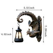 MMJ Solar Lights Outdoor Resin Phoenix Long Tail Bird Wall Decor for Garden Patio Courtyard