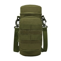 Holloyiver Water Bottle Carrier Bag with Adjustable Shoulder Strap, Sports Water Bottle Sling Case Holder Sleeve Pouch with 2 Pockets/Hand Strap for Hiking Travelling School Camping