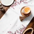 thumbnail image 3 of Cherry Flowers Table Runner 72 Inches, Spring Modern Pink Floral Branch Bed Runner Dresser Scarves Tabletop for Indoor Outdoor Parties/Ceremony/Banquet, 18" x 72", 3 of 9