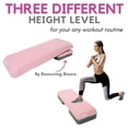 thumbnail image 4 of Yes4All Aerobic Deck Step Platform with 4 Adjustable Risers, Health Club Size, Pink/Grey, 4 of 6