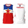 thumbnail image 3 of Camiseta deportiva de baloncesto para hombre con la bandera de Yugoslavia, para correr, fitness, multifunción, sin mangas, con nombre personalizado exclusivo, 3 of 5