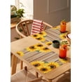 thumbnail image 3 of Watercolor Sunflower Farm Plant Placemats Set of 4,Wipeable Washable Table Mats for Dining Tables,Farmhouse Vintage Wood Board Place Mats for Kitchen Event Party Tabletop Decor, 3 of 7