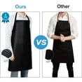 thumbnail image 5 of 1 Pack Adjustable Bib Apron Waterdrop Resistant Cooking Kitchen Aprons for Unisex Adult, Ultra Lightweight, Chemical Resistant Industrial Work Apron for Women Men Chef Butcher Grilling(Black,40x28"), 5 of 7