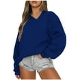 thumbnail image 1 of Timegard Womens Sweatshirts V Neck Long Sleeve Pullover Fall Winter Casual Loose Comfy Tops Solid Color, 1 of 4
