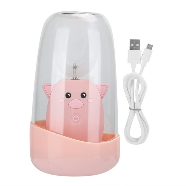 Cepillo de dientes sónico eléctrico en forma de U para niños, cepillo de dientes de limpieza inteligente, herramienta de cuidado bucal (rosa (2-6 años))