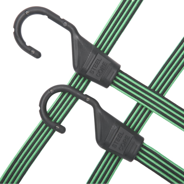 48-Pack Army Green Bungee Cords - 120cm X 8mm, Plastic Coated Ends, Elastic Straps