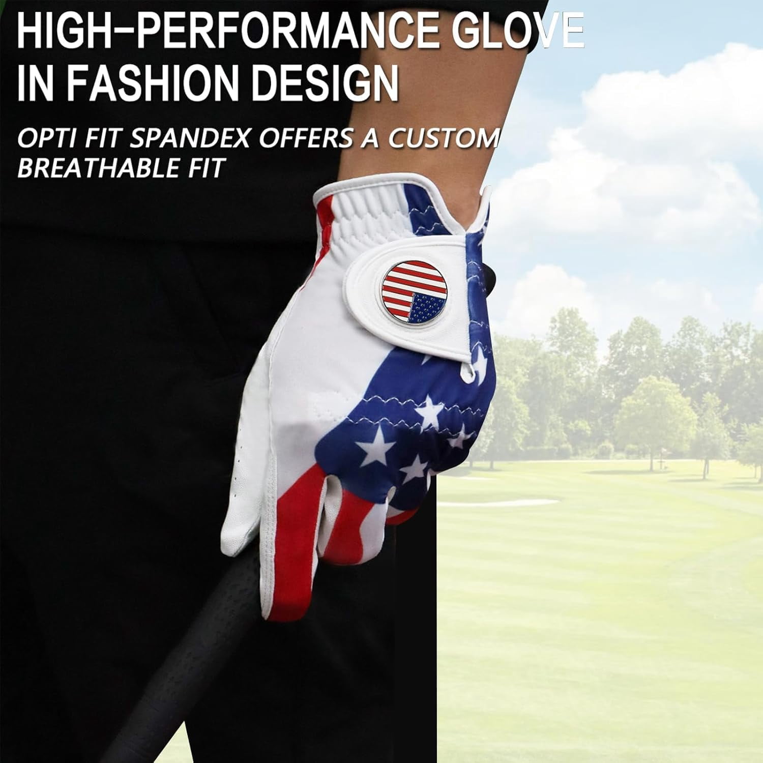 Golf Gloves Men Right Left Handed Golfer Left Right Hand with Ball Marker 3 Pack Leather Breathable Comfortable Weathersof Grip Size Small Medium ML Large XL