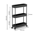 thumbnail image 2 of HIOHA 3-Tier Slim Rolling Cart with Lockable Casters for Kitchen, Bathroom, Living Room, and Office, 2 of 8