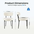 thumbnail image 5 of edx Upholstered Dining Chairs, Mid Century Modern Round Dining Room Chairs for Vanity For Living Room Set of 4, White, 5 of 9