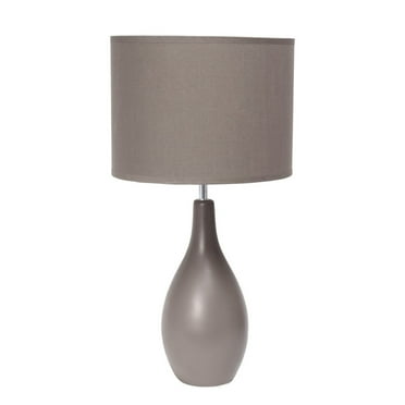 Simple Designs 18.11" Traditional Oblong Ceramic Table Lamp - Gray