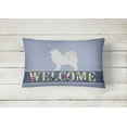 thumbnail image 2 of Carolines Treasures BB5563PW1216 Samoyed Welcome Canvas Fabric Decorative Pillow, 12H x16W, multicolor, 2 of 3