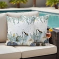 thumbnail image 4 of Teal Blue Fall Outdoor Waterproof Pillow Covers, Thanksgiving White Pumpkin Eucalyptus Decorative Square Throw Pillowcase Sofa Cushion Sham for Patio/Couch/Chair, 18"x18" 2 Pack, 4 of 8