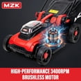 thumbnail image 6 of MZK 40V 16" Electric Lawn Mower, 2-in-1 Brushless Cordless Lawn Mower, Walk-Behind Push Mowers with 5-Position Height Adjustment, 2 x 4.0Ah Batteries & Charger Included, LM16B011, 6 of 9