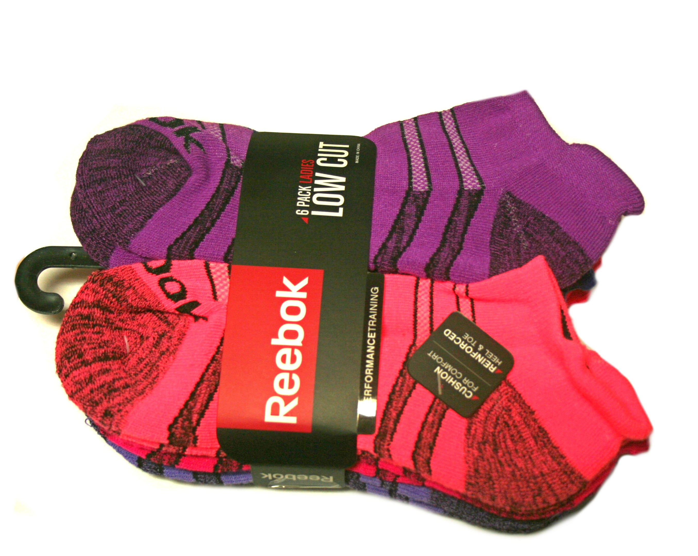reebok 6 pack ladies low cut socks